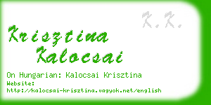 krisztina kalocsai business card